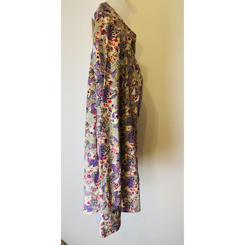 NWT Cj Banks Womens Purple Paisley Floral Long Sleeve ButtonUp Shirt 14W X - Picture 3 of 11